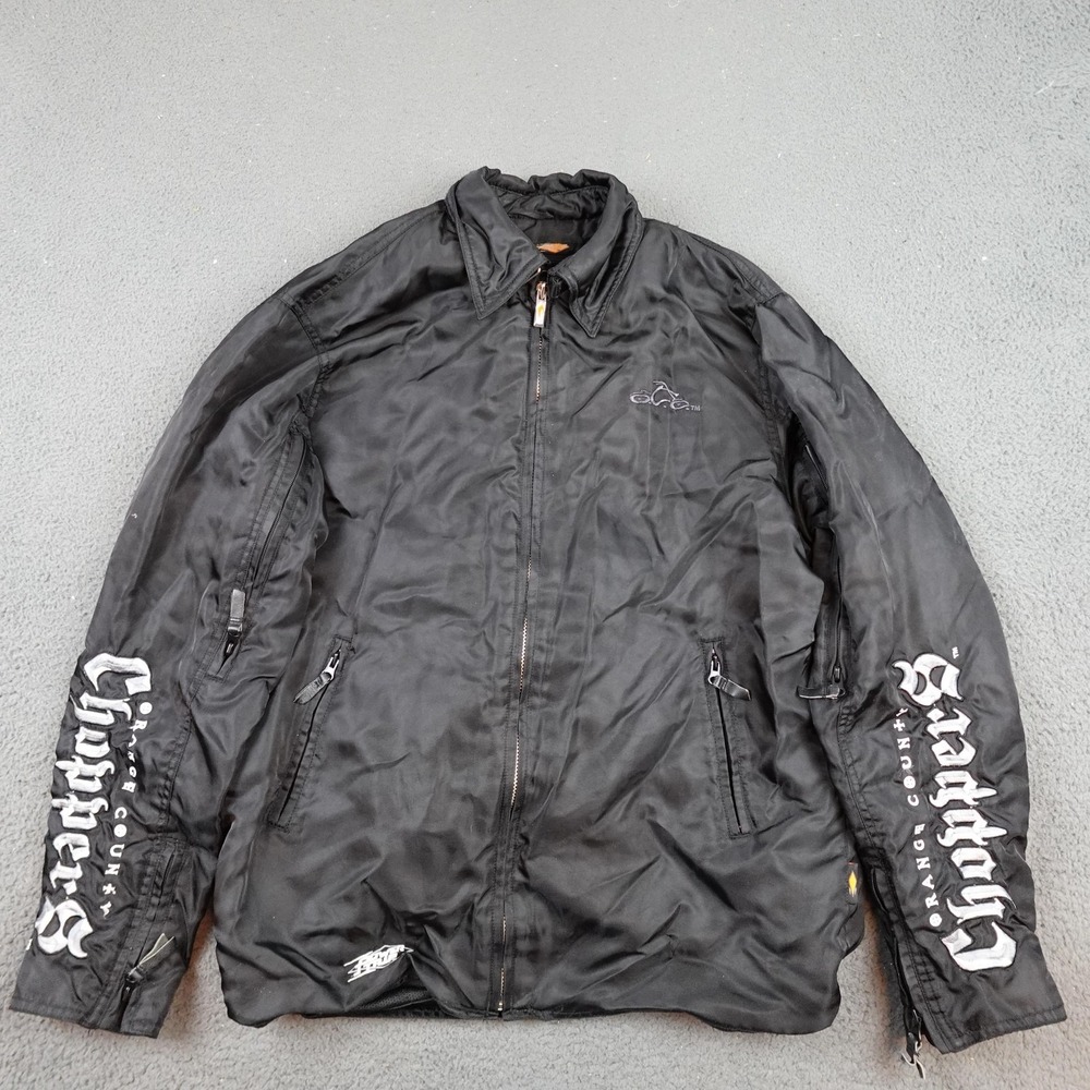 Power Trip Jacket Mens Small Black Orange County Choppers Motorcycle Embroidered